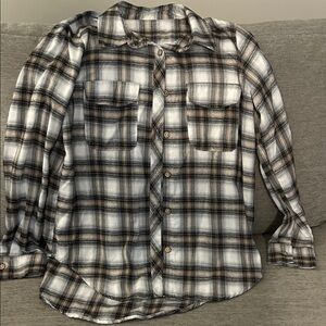 Plaid Button-Up Shirt